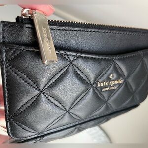 Kate Spade Black Quilted Natalia Large Slim Card Holder